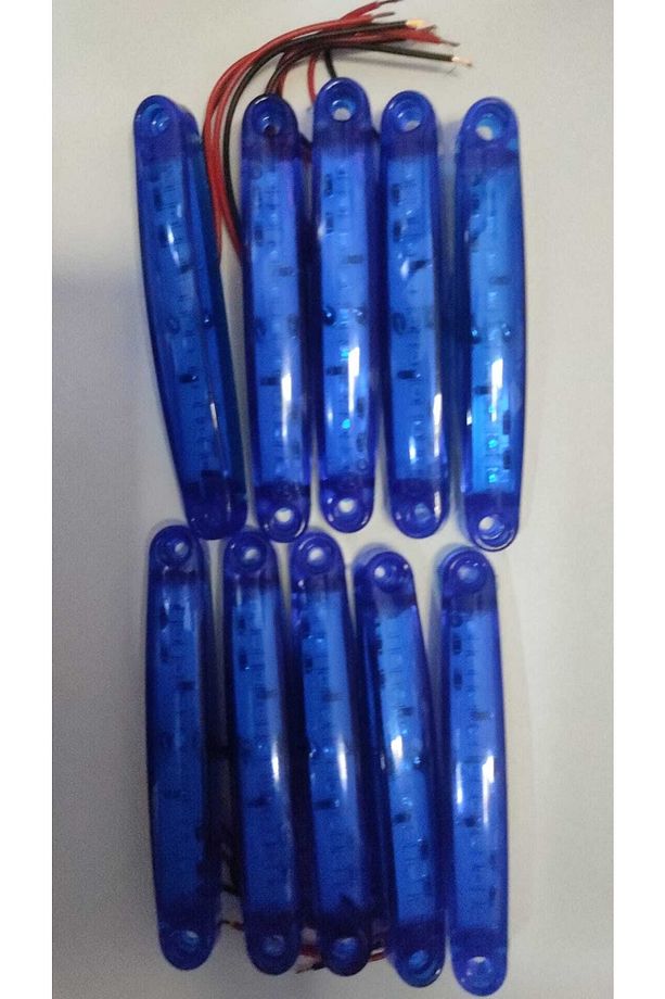 9 Led Parmak Led Lamba 12 24 Volt Mavi 10 Adet Led Pozisyon Lambası - 1