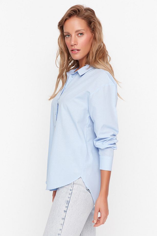 Mavi Loose Fit Pamuklu Dokuma Gömlek TWOAW20GO0107 - 1