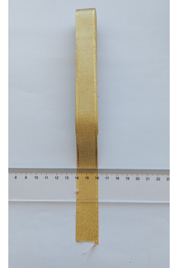 Saten Kurdale Sarı Simli 2cm - 1