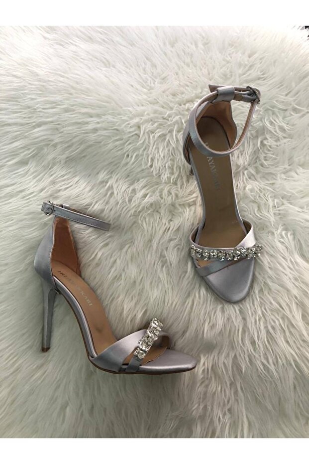 Alize Satin Stone Heeled Shoes