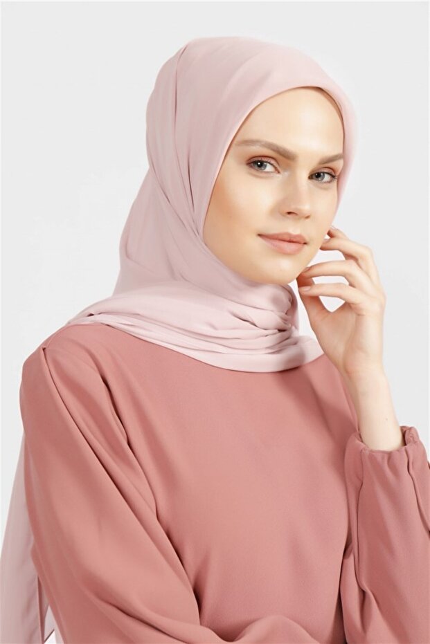 Eșarfă din șifon - pudră închisă - 2