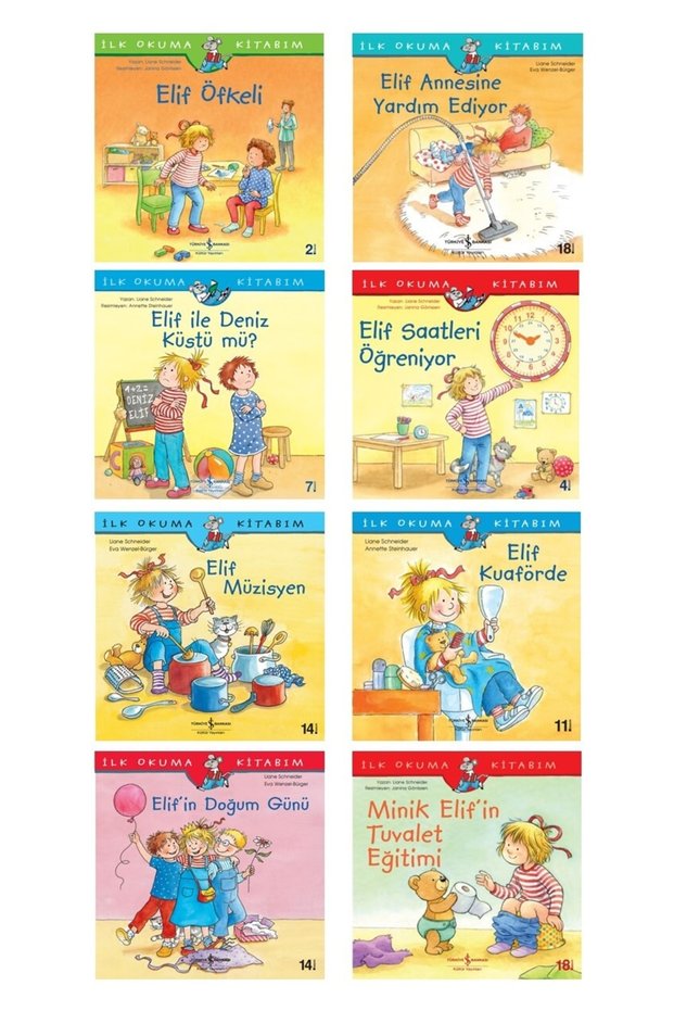 Elif Kuaförde - elif Müzisyen - elif Öfkeli - elif Saatleri Öğreniyor Total 8 Books