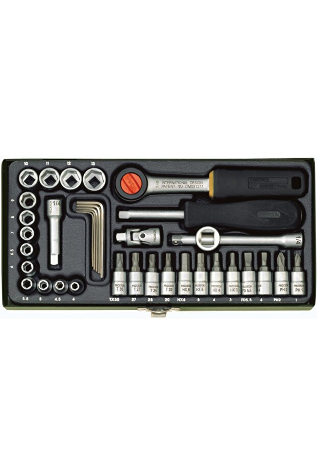 Cırcır Kollu 36 Parçalı Lokma Ve Bits Takımı 23080 1/4'' - 1
