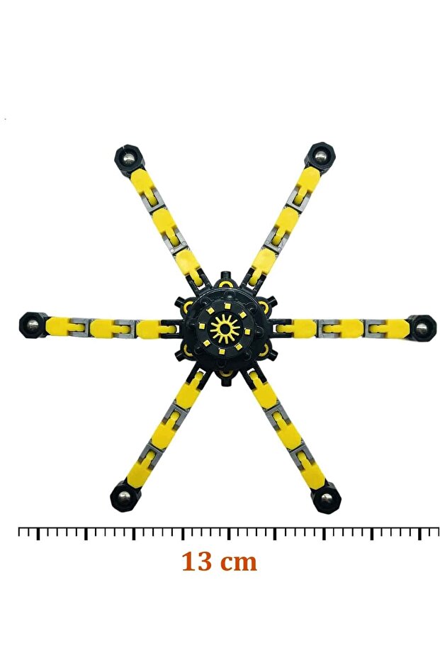 Sarı Fidget Spinners Dönüştürülebilir Zincir Robot Oyuncak Stres Çarkı 1 Adet - 5