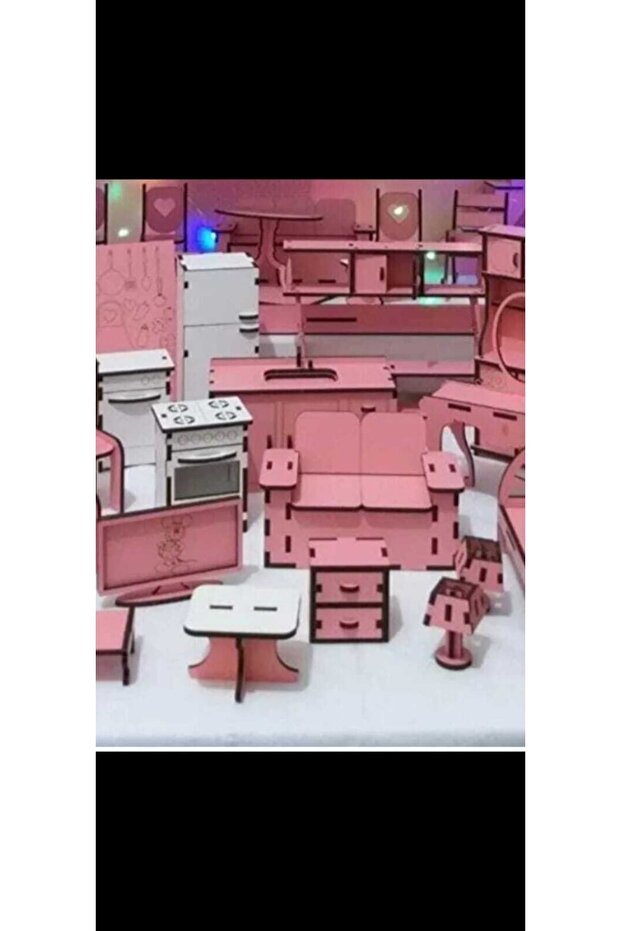 Wooden Furniture Set (34 PIECES) And Led Light