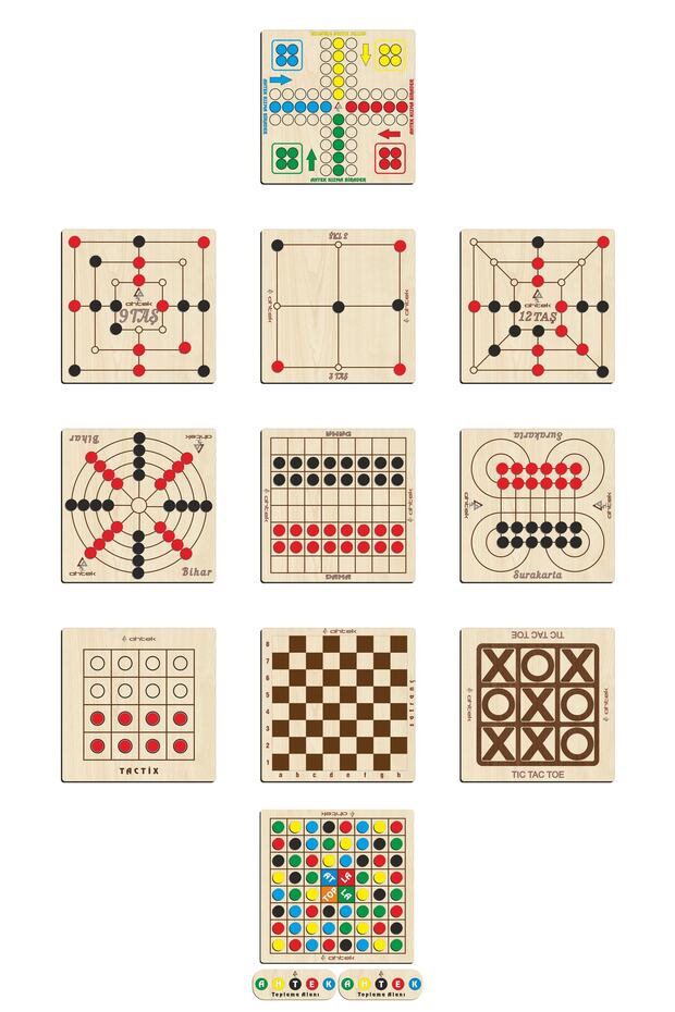 Wooden Classic Intelligence and Strategy Game Set 11 Pieces