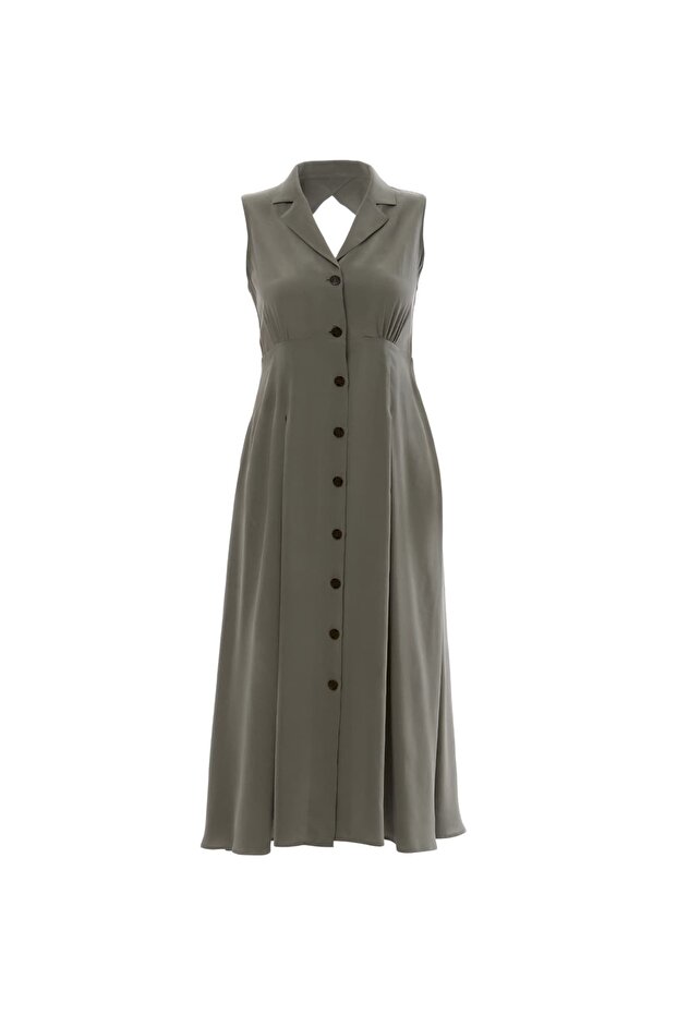 Kolsuz Gömlek Elbise - 5