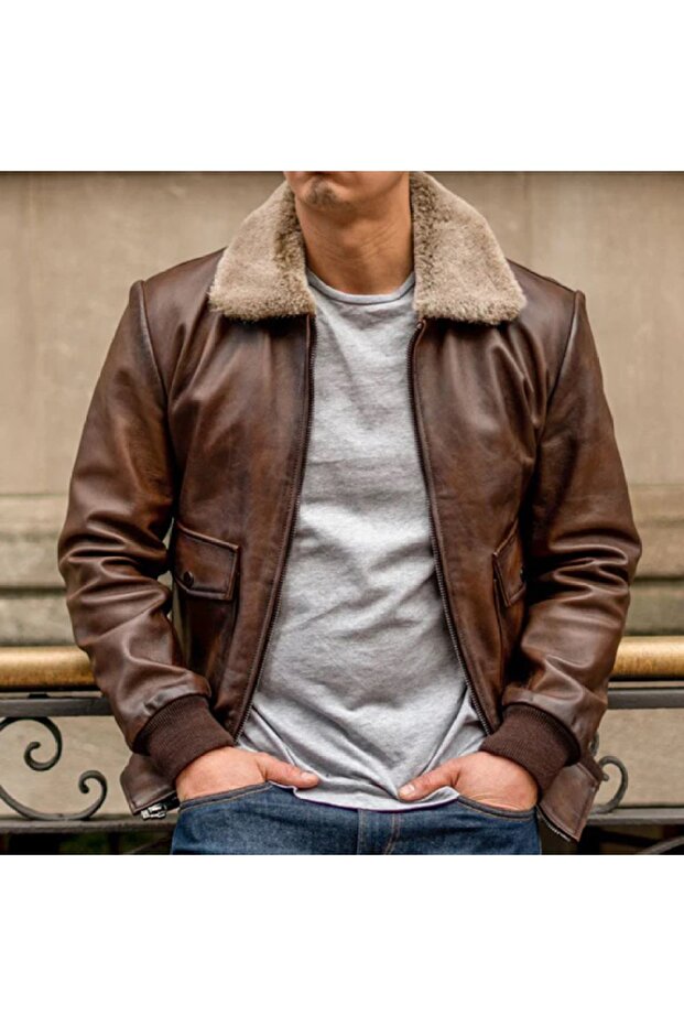 2022 Collection 1101 Men's Tan Genuine Leather Coat