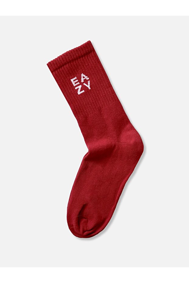 Unisex Cotton Red Seamless Terry Tennis Sports Socks