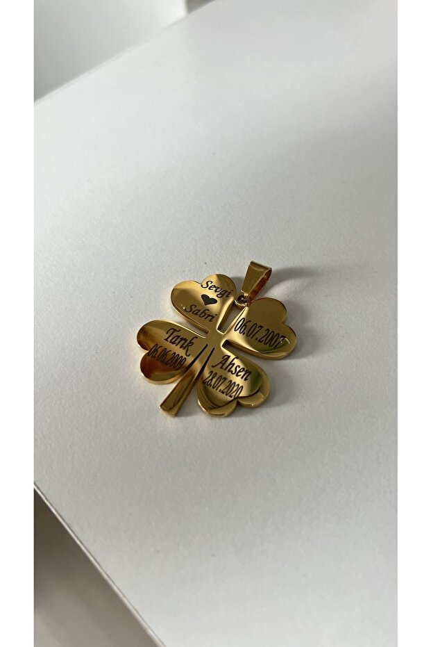 Çelik Yonca Kolye Ucu - 1