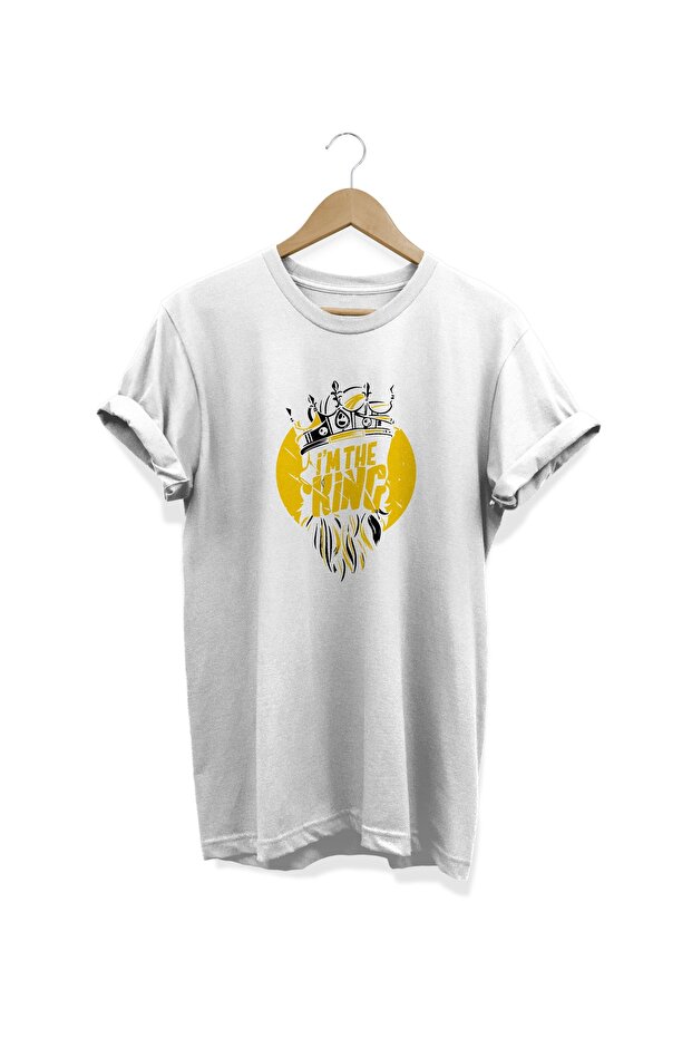 King Printed White T-Shirt