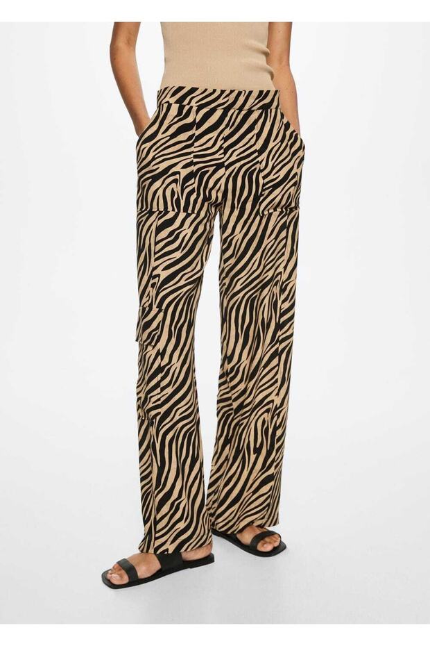 Leopard Pattern Loose Trousers - 1