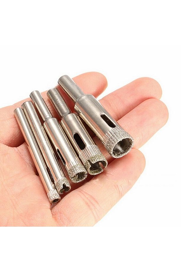 Mermer Granit Fayans Cam Yuvarlak Delme Pancı 3 4 5 6 8mm Elmas Uç Delik Açma Matkap Karot 5 Parça - 3