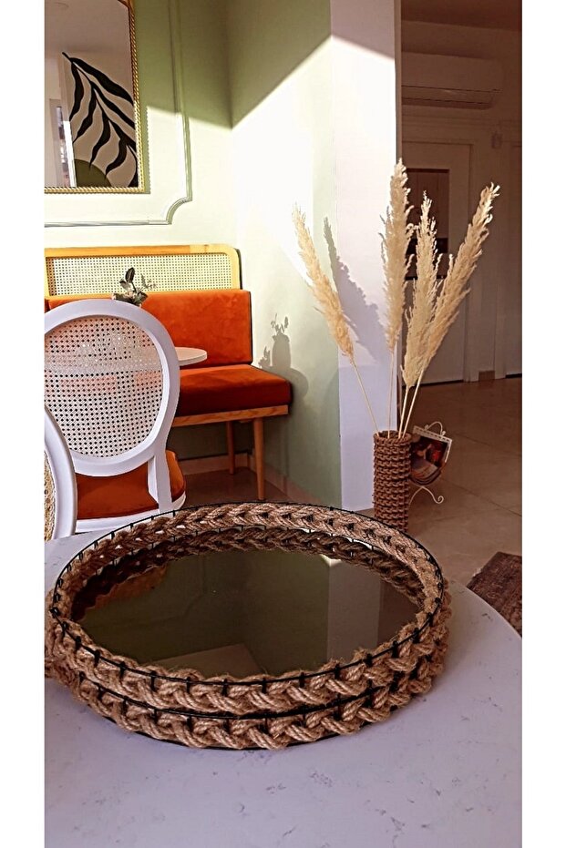 Presentation Tray / Tea Tray / Coffee Tray / Wicker Tray / Decorative Engagement Ring Dowry Glass Tray