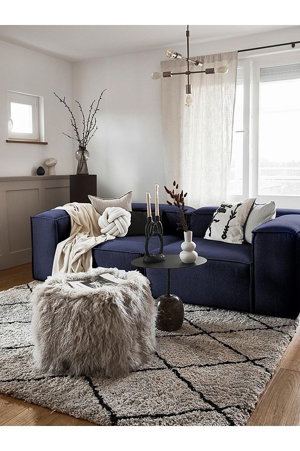 Frida 2 Modül Modüler Kanepe Koltuk Köşe, Keten, Lacivert - 3