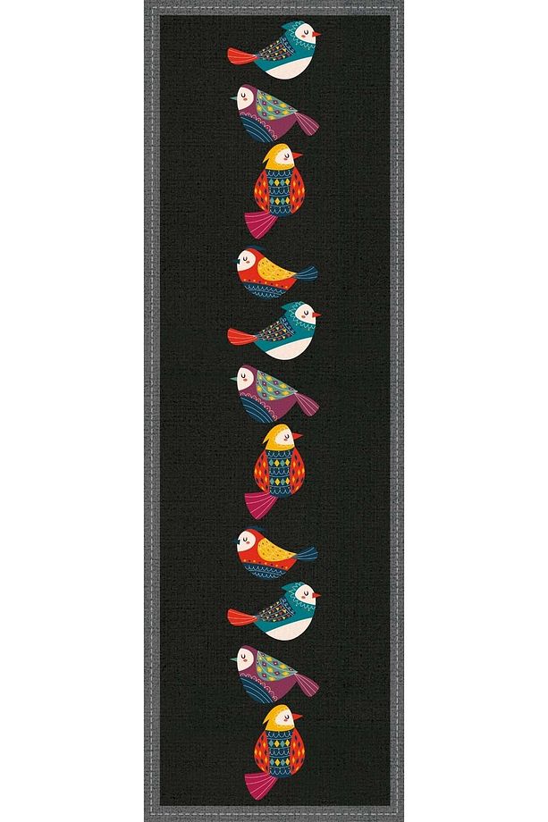 40x140cm Dokuma Leke Tutmaz Premium Tay Tüyü Kumaş Masa Örtüsü Runner Otantik Kuşlu Rnr211 - 2
