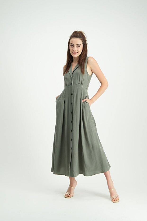 Kolsuz Gömlek Elbise - 4