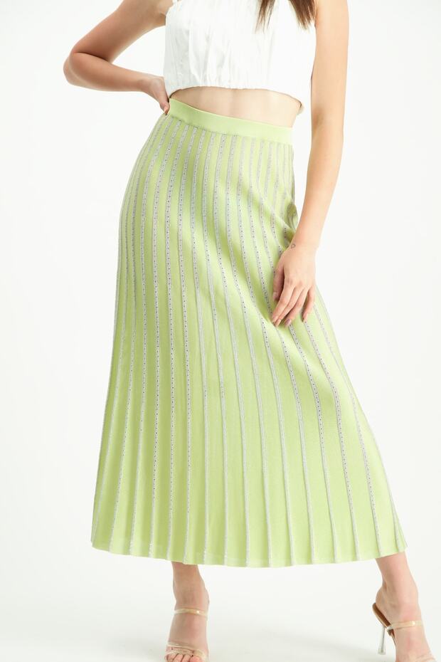 Kadın Neon Triko Etek - 2