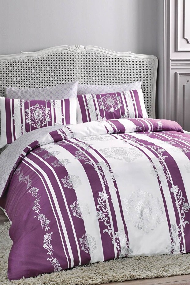 Blaze Satin Duvet Cover Set Double 100% Cotton