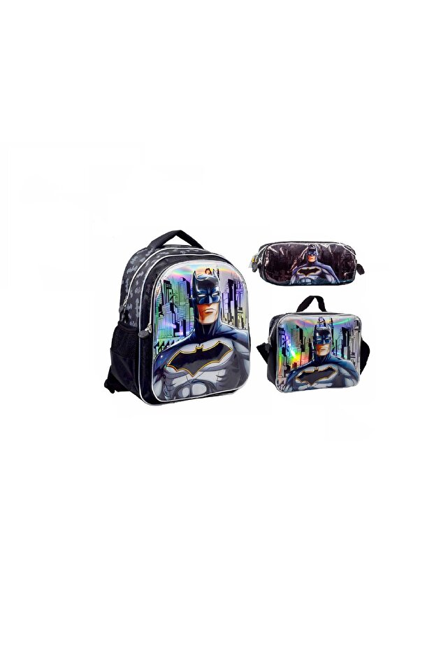 Batman- Primary and Secondary School and Daily Back Feeding and Pencil Bag Set-3d Embossed