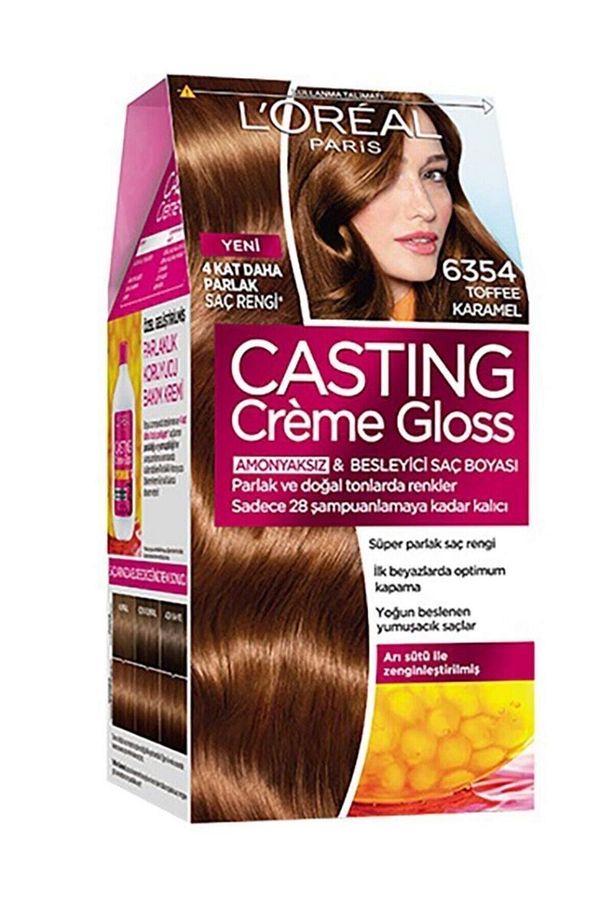 Casting Creme Gloss Amonyaksız Saç Boyası 6354 Toffee Karamel Delist - 1