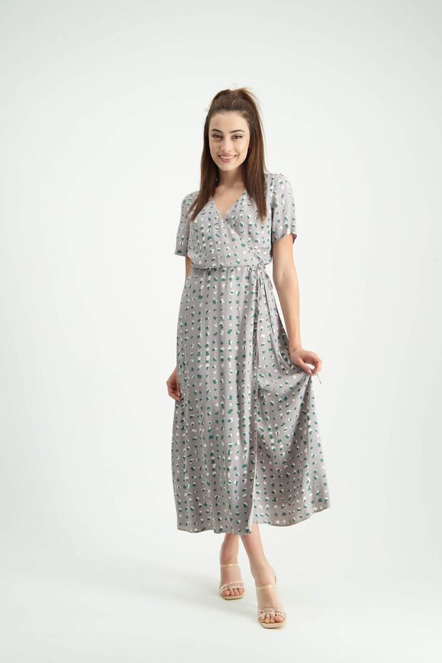 Desenli Anvelop Elbise - 2