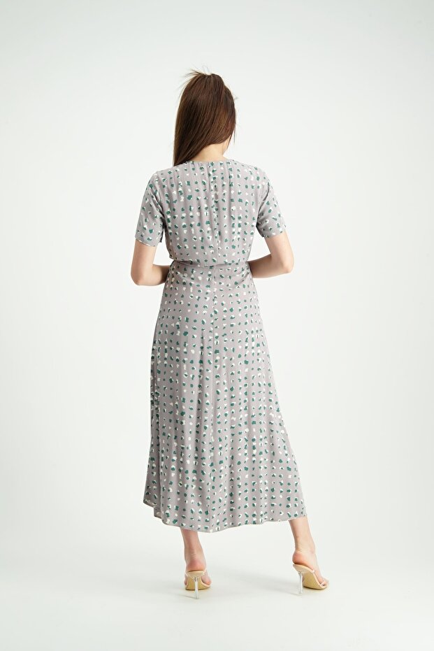 Desenli Anvelop Elbise - 3