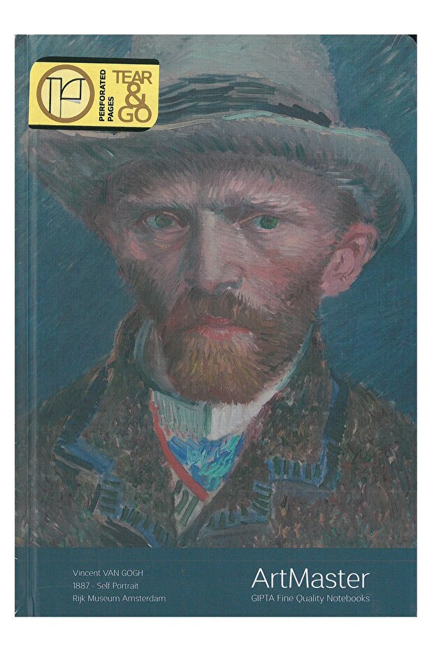 Art Master Thread Stitched Hard Cover 17x24 Cm 120 Sheets Checkered Notebook-van Gogh