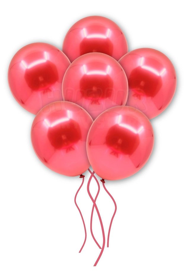 Red Colored Chrome Balloon 50 Pieces 30 Cm Incredibly Shiny Mirrored Color Vivid Birthday Party Balloon