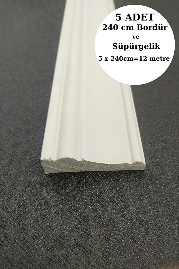 Dekoratif Boyanabilir 5 Adet 7 cm Polistren Duvar Bordürü - 4