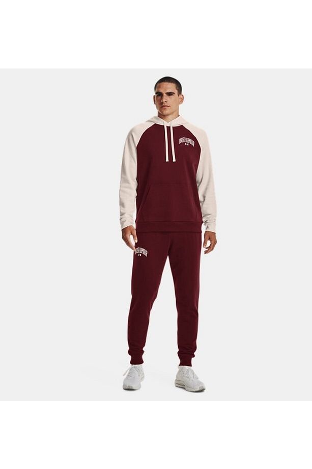 Erkek Ua Rival Fleece Wordmark Colorblock Kapüşonlu Üst 1373363-690 - 3