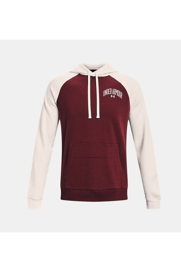 Erkek Ua Rival Fleece Wordmark Colorblock Kapüşonlu Üst 1373363-690 - 4