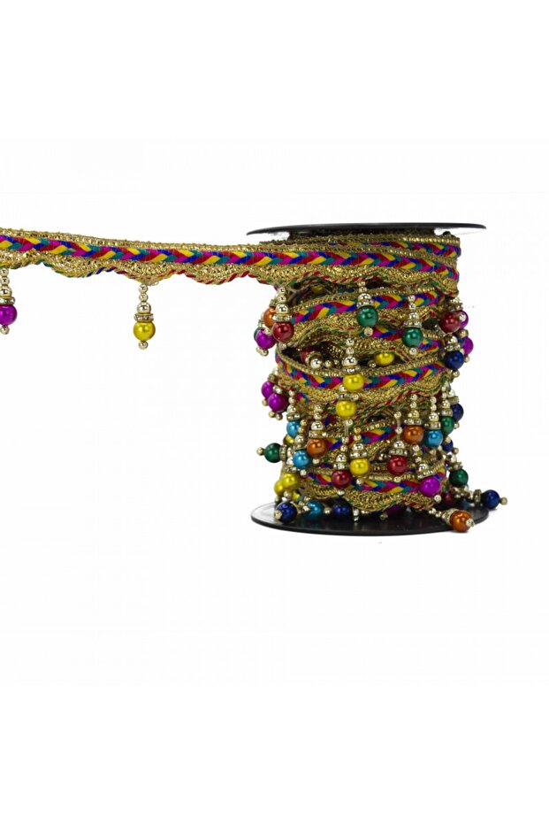 Ethnic Ribbon Beaded Tassel