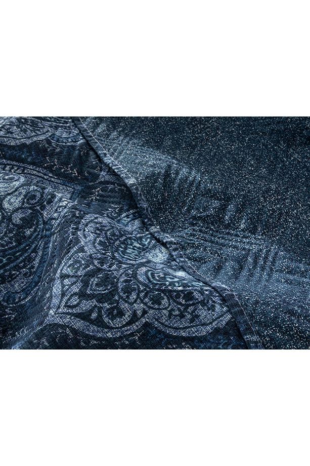 Deep Damask Çok Amaçlı Tek Kişilik Yatak Örtüsü Takımı 160x220 Cm Lacivert - 3