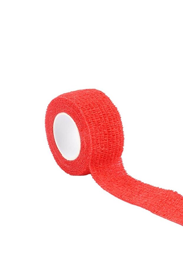 2.5 Cm Kırmızı Elastik Kendinden Yapışkanlı Coban Bandaj Yapışan Koban - 2