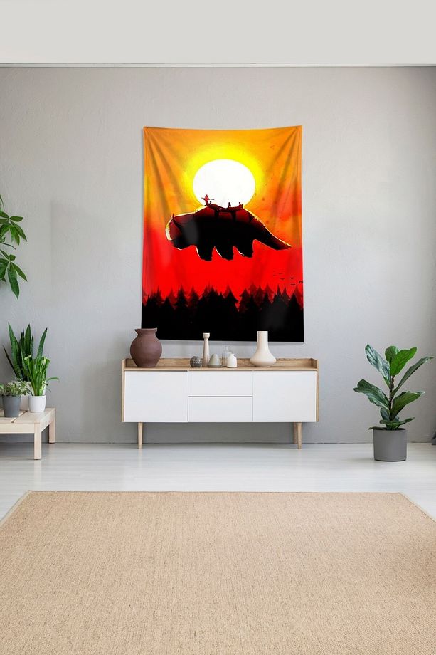 Çok Renkli Appa Desenli Leke Tutmaz Kadife Kumaş Duvar Örtüsü Duvar Halısı Tapestry - 1