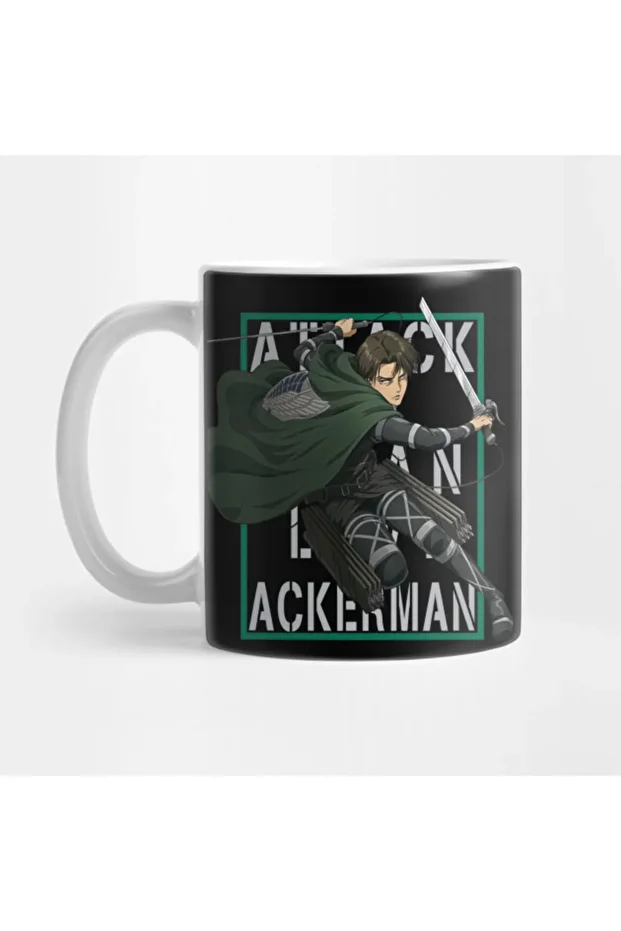 Attack On Titan Levi Ackerman Background Text Kupa Bardak - 1