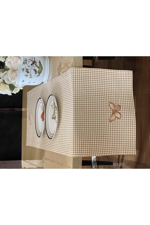 Brown Gingham Runner - 3