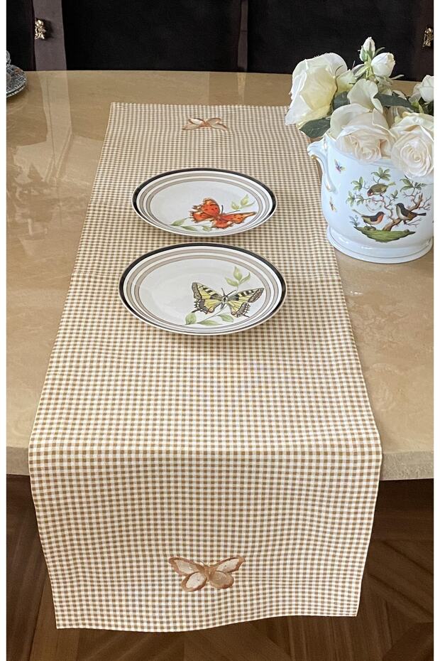 Brown Gingham Runner - 5