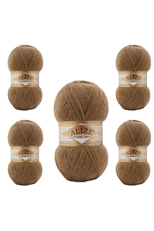 حبل محبوك يدويًا من Ayzen Home Angora Gold، عبوة من 5 قطع