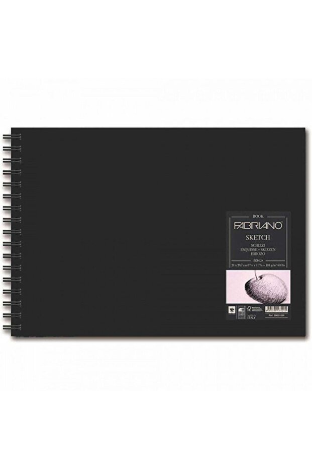 Sketch Book Natural Grain 110gr Landscape Spiral Drawing Block 80 Sheets A4 (21x29.7cm)