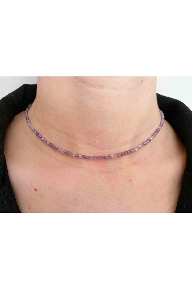 Amethyst Necklace 2 Mm Facet Cut