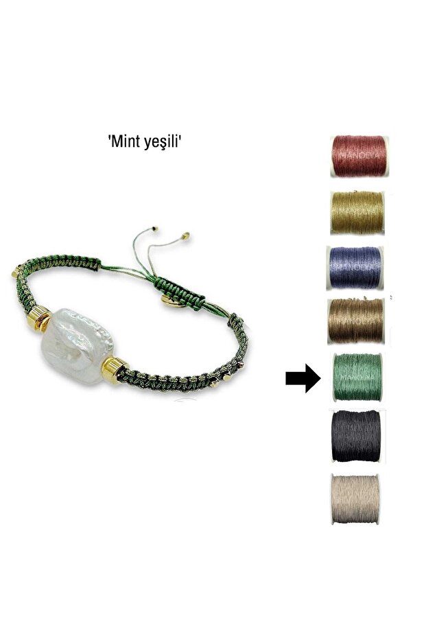 Doğal Incili Örme Bileklik