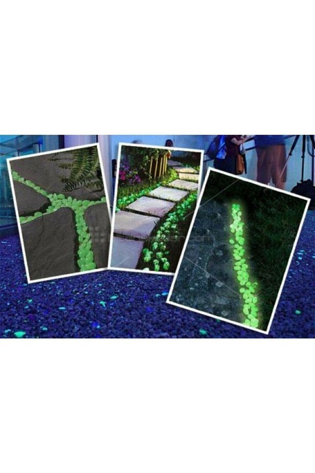 Ms008- 25 Adet Gece Karanlıkta Parlayan Dekoratif Fosforlu Çakıl Taşı 1-2 Cm Boyunda - 3