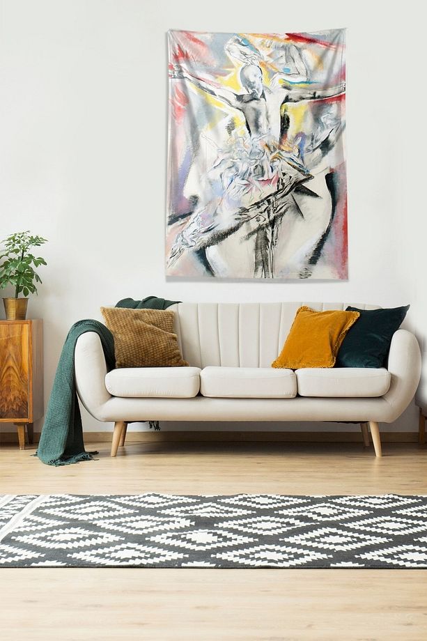 Çok Renkli Dans Eden Insan Leke Tutmaz Kadife Kumaş Duvar Örtüsü Duvar Halısı Tapestry - 2