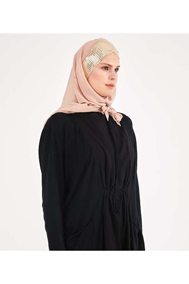 Üçgen Şifon Eşarp - Nude Gold - 4