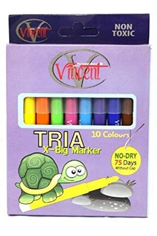 Vincent Felt Tip Pen Trıa X-big Marker Set of 10
