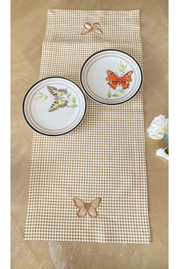 Brown Gingham Runner - 2