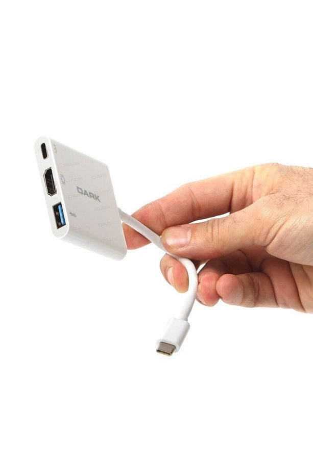 Dk-ac-u31x32 3in1 Usb3.1 Type C Erkek-usb3.0-hdmi (4k Uhd)-usb3.1 Type C Şarj Dönüştürücü - 3