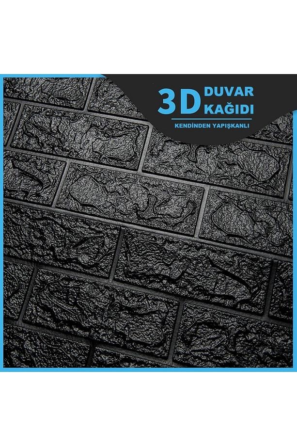 1 M2 Kendinden Yapışkanlı Mutfak Fayans Siyah Duvar Kağıdı Paneli 3d - 2